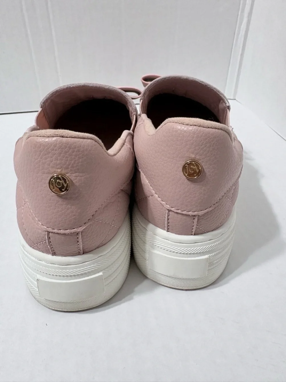Joy Luxe Bow Slip-on Leather Platform Sneakers Blush Pink   Orthotic Insoles 8